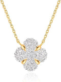 Dainty Gold Necklace For Women 18k Gold Plated Full CZ Pendant Necklace Handmade Necklace Jewelry Everyday Wear